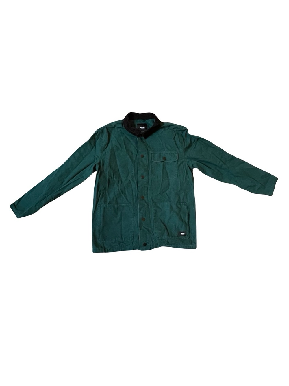 Vans Men’s XL Green Chore Coat Corduroy Collar Workwear Utility Jacket - Picture 2 of 5